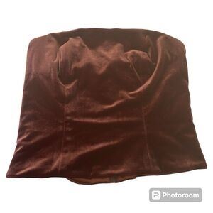 Revelry NWT micha velvet terracotta strapless crop top brown